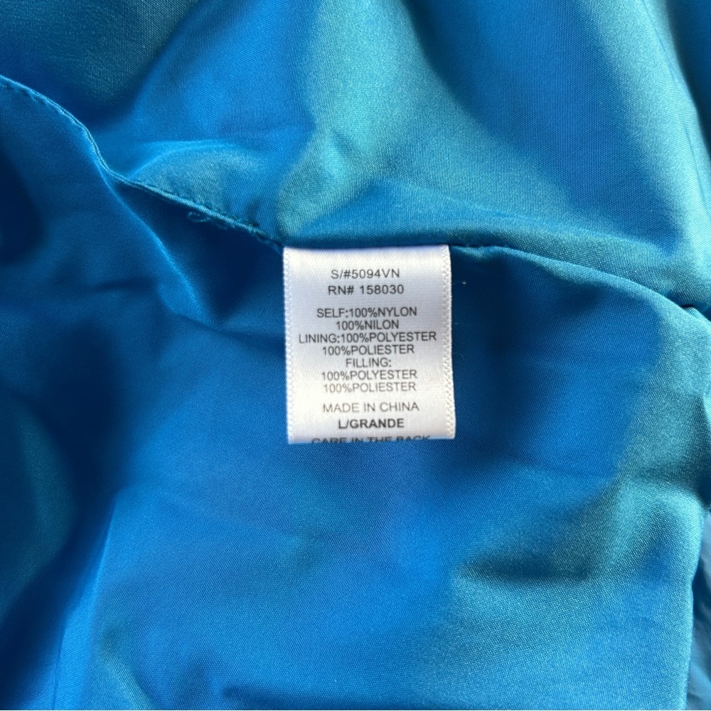 Love Tree Blue Puffer Vest With Cinch Waist Size Large - Picture 6 of 11